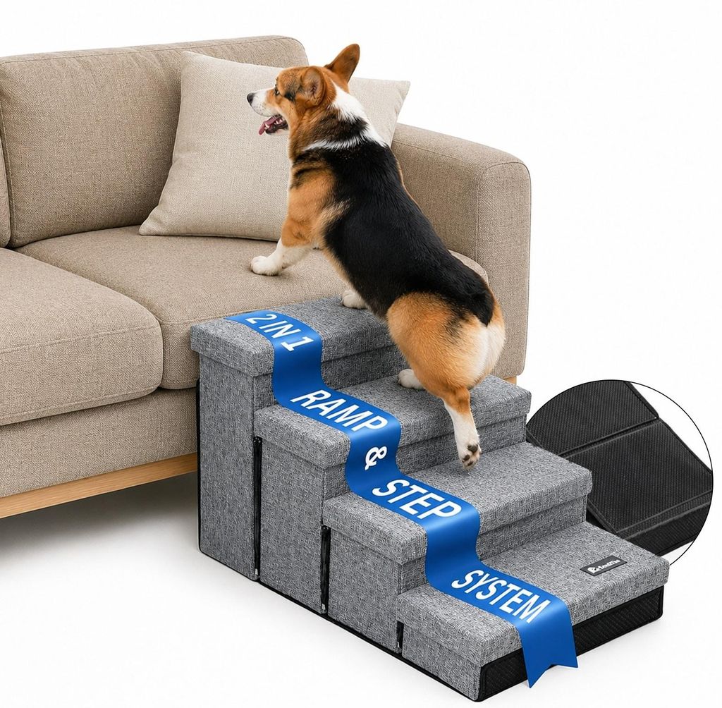 Snuffilo 3-in-1 Hundetreppe, klappbar mit Stauraum & Produktbild 