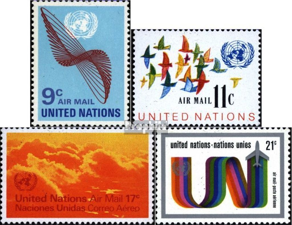 Briefmarken UNO - New York 1972 Mi 245-248 (kompl.Ausg.) gestempelt Flugpost
