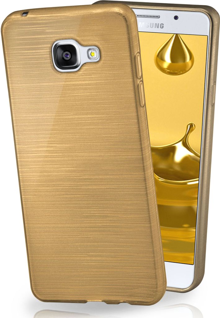 moex Brushed Case kompatibel mit Samsung Galaxy A3 (2016) - Hülle aus Silikon, Gold