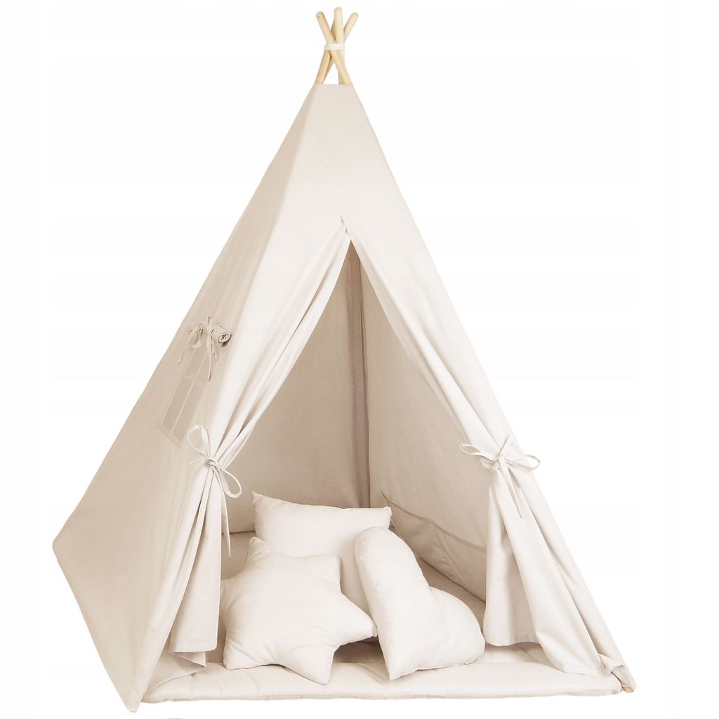 Große Weiße Baumwolle Tipi Zelt für Kinder Teepee Geschenk Indoor Spielhaus 