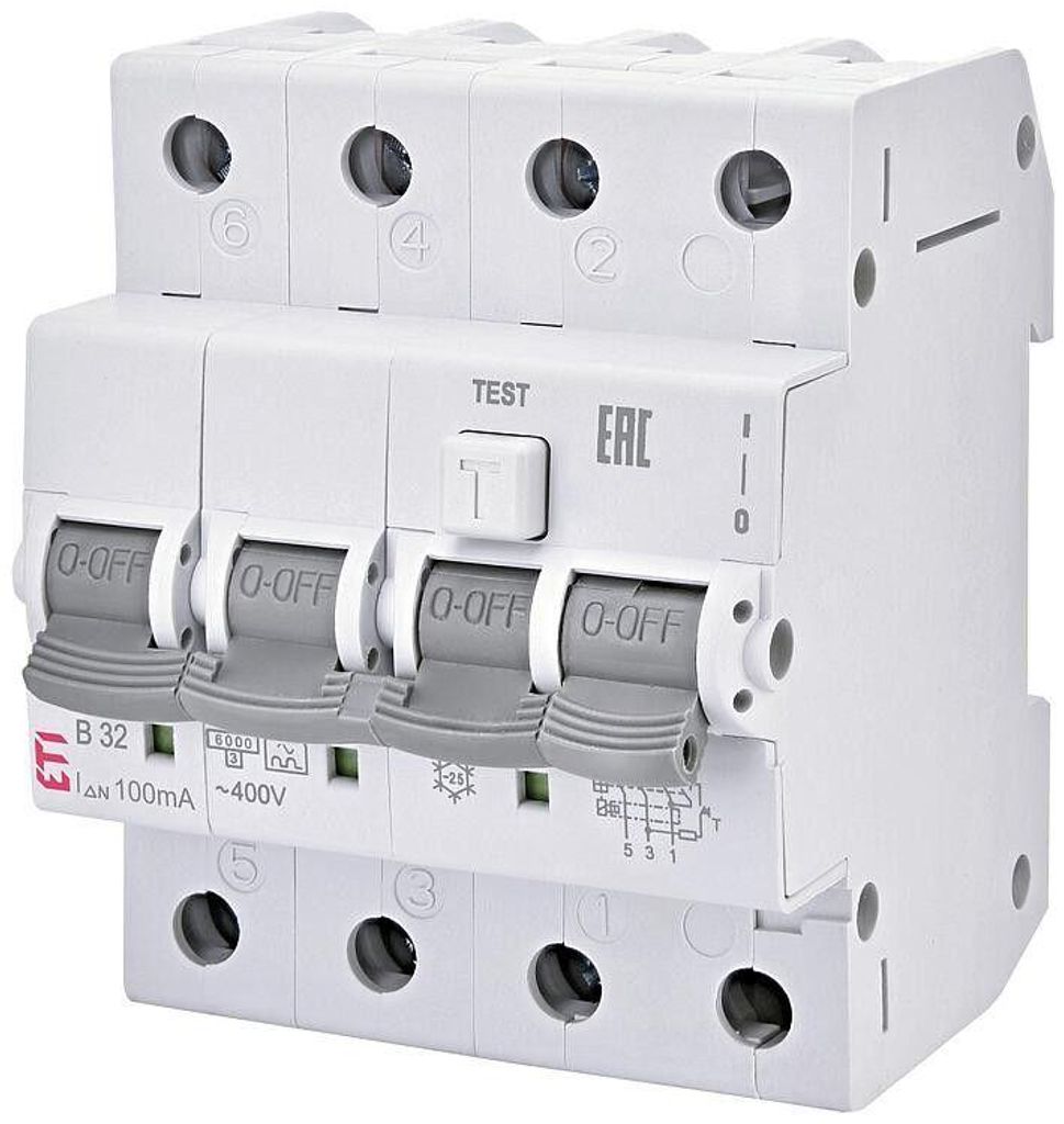 ETI FI-LS-Schalter KZS-4M A, 4-polig, Typ B, 25 A Produktbild 