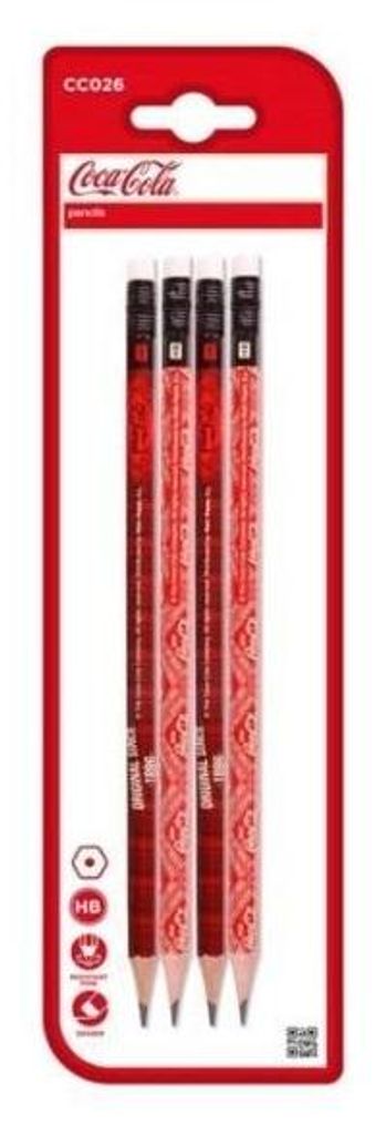 HB-Bleistift mit Radiergummi Coca-Cola 4St Produktbild 