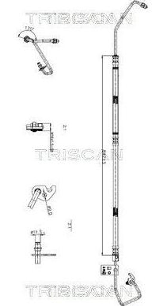 TRISCAN 8516 16027 Servoleitung für FORD Fiesta Mk5 Schrägheck (JH1, JD1, JH3, JD3) von Hydraulikpumpe nach Lenkgetriebe
