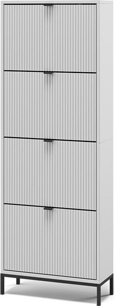Schuhkipper Vicco Eliza Weiß 60 x 168 cm mit 4 Klappschubladen, Model 56436