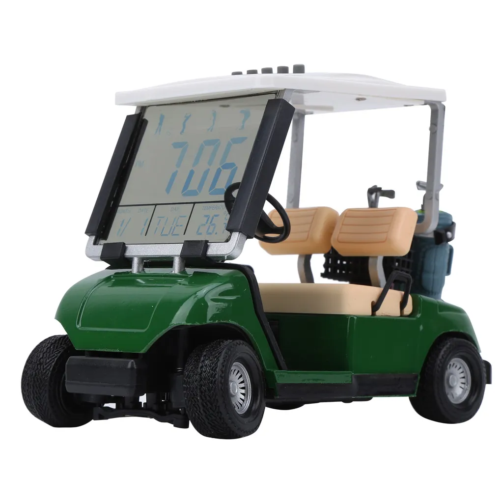 Calendrier Perpétuel Golf Cart - Horloge Miniature en Alliage de Zinc
