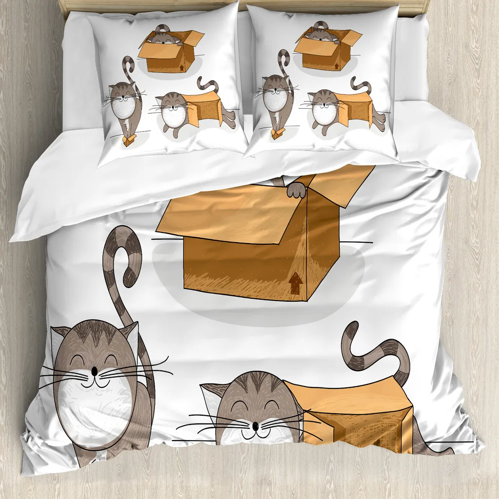 Copripiumino Antiacaro Gatto ABAKUHAUS 155x220 - Ideale Famiglie