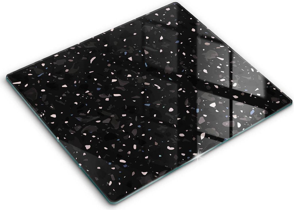 Glasschneideplatte - Herdabdeckplatte - 60x52 - Schneidebrett - Spritzschutz - Dunkler Stein