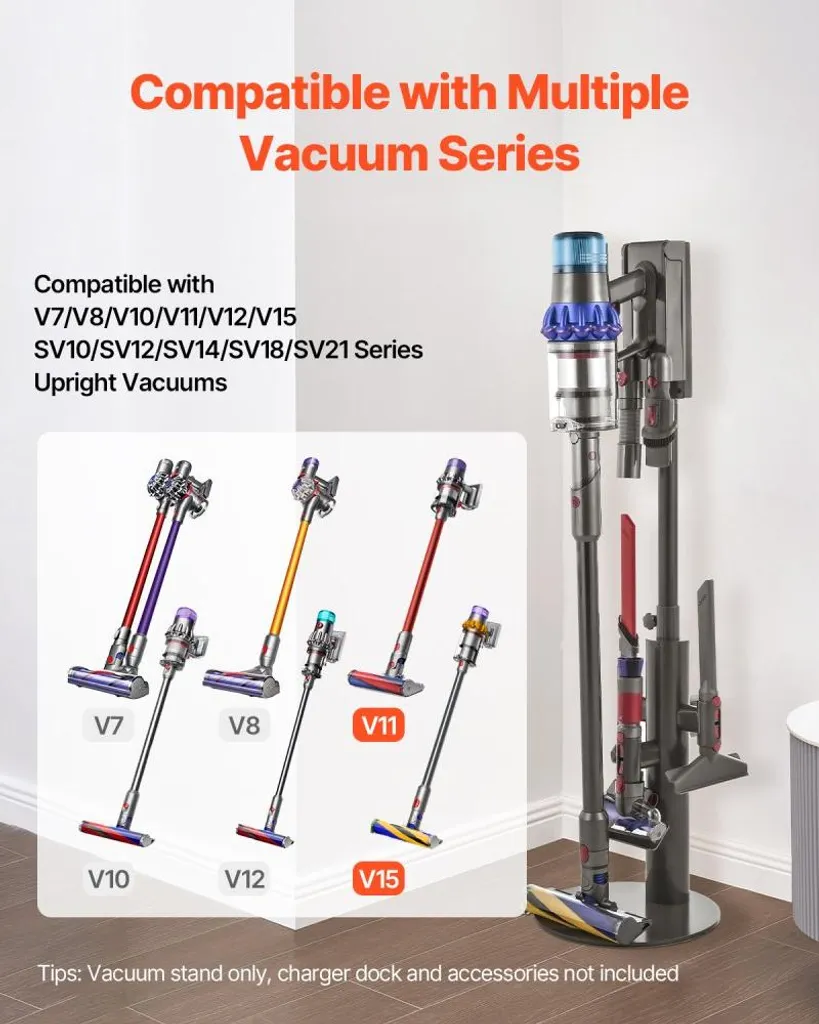 Rangement aspirateur Dyson vertical 130cm - Support mobile multi-brosses