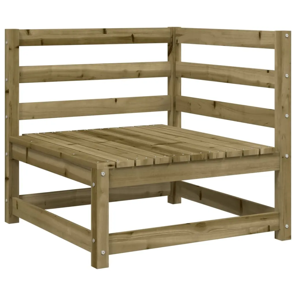 Divano da giardino angolare con cuscini in legno di pino impregnato - 4