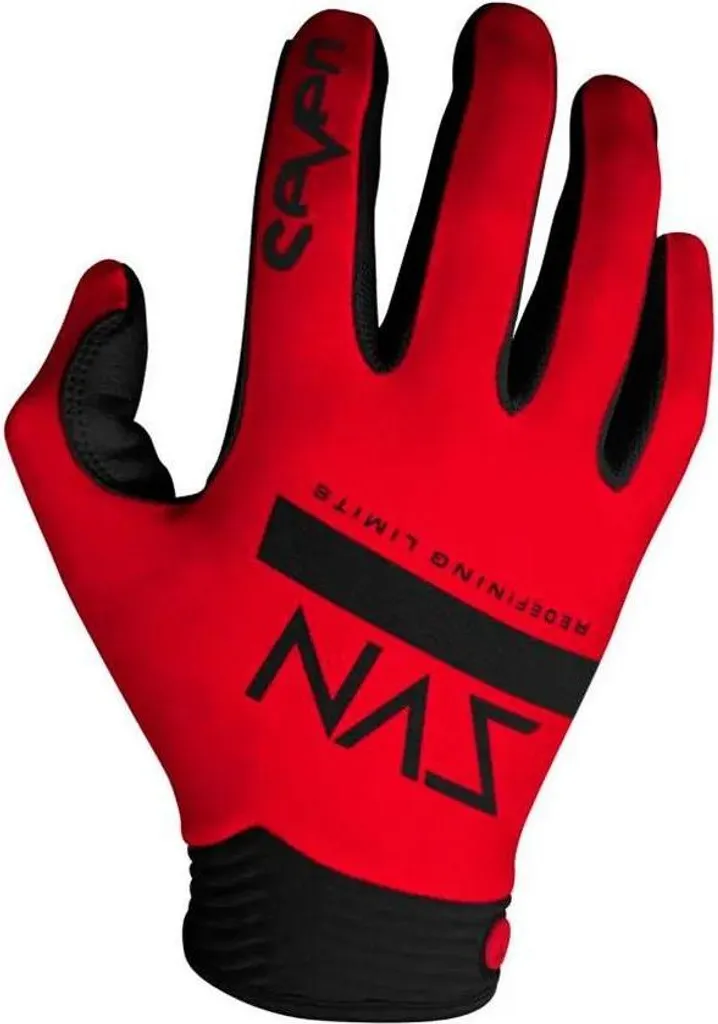 Gants Seven Zero Contour Rouge et Noir Taille L pour Motocross et MX