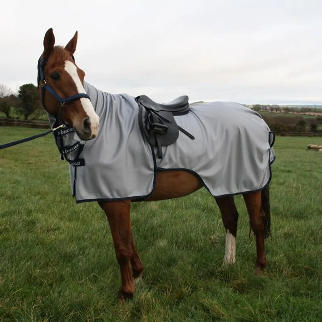 Chemise Volante d'Équitation Bucas Buzz-Off Riding Blue Taille 135 cm
