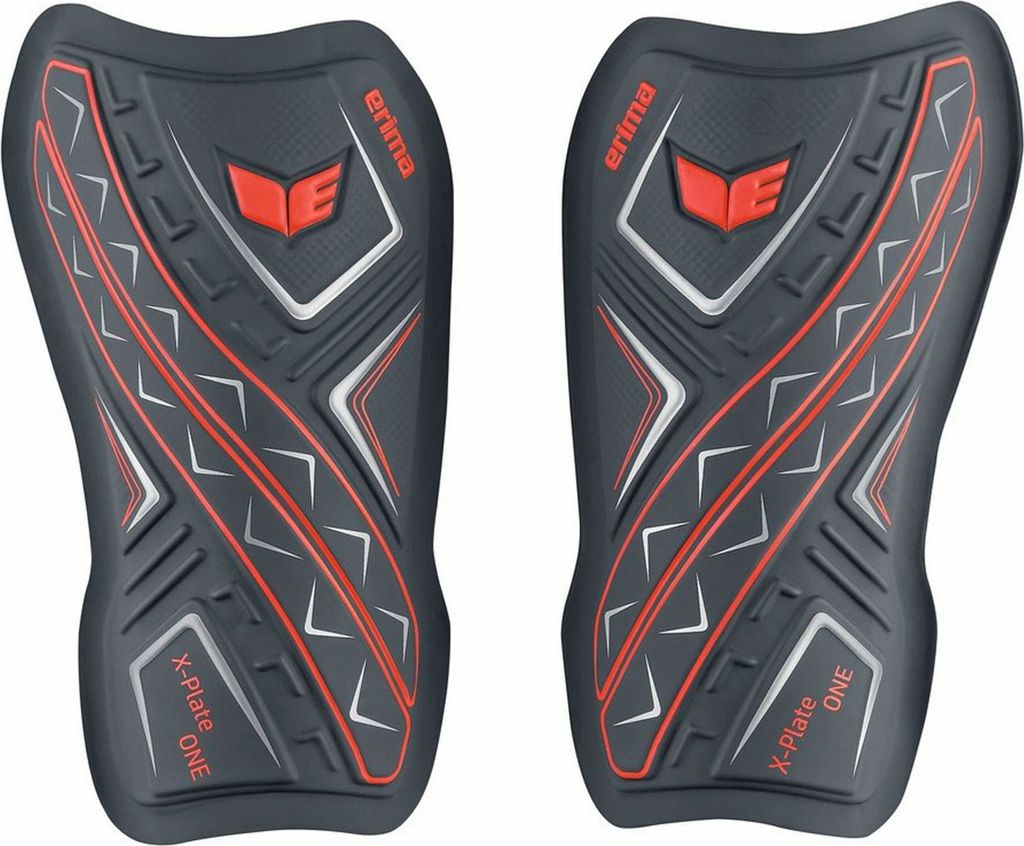 Erima X-Plate One Schienbeinschoner cool grey / fiery coral Gr. XL