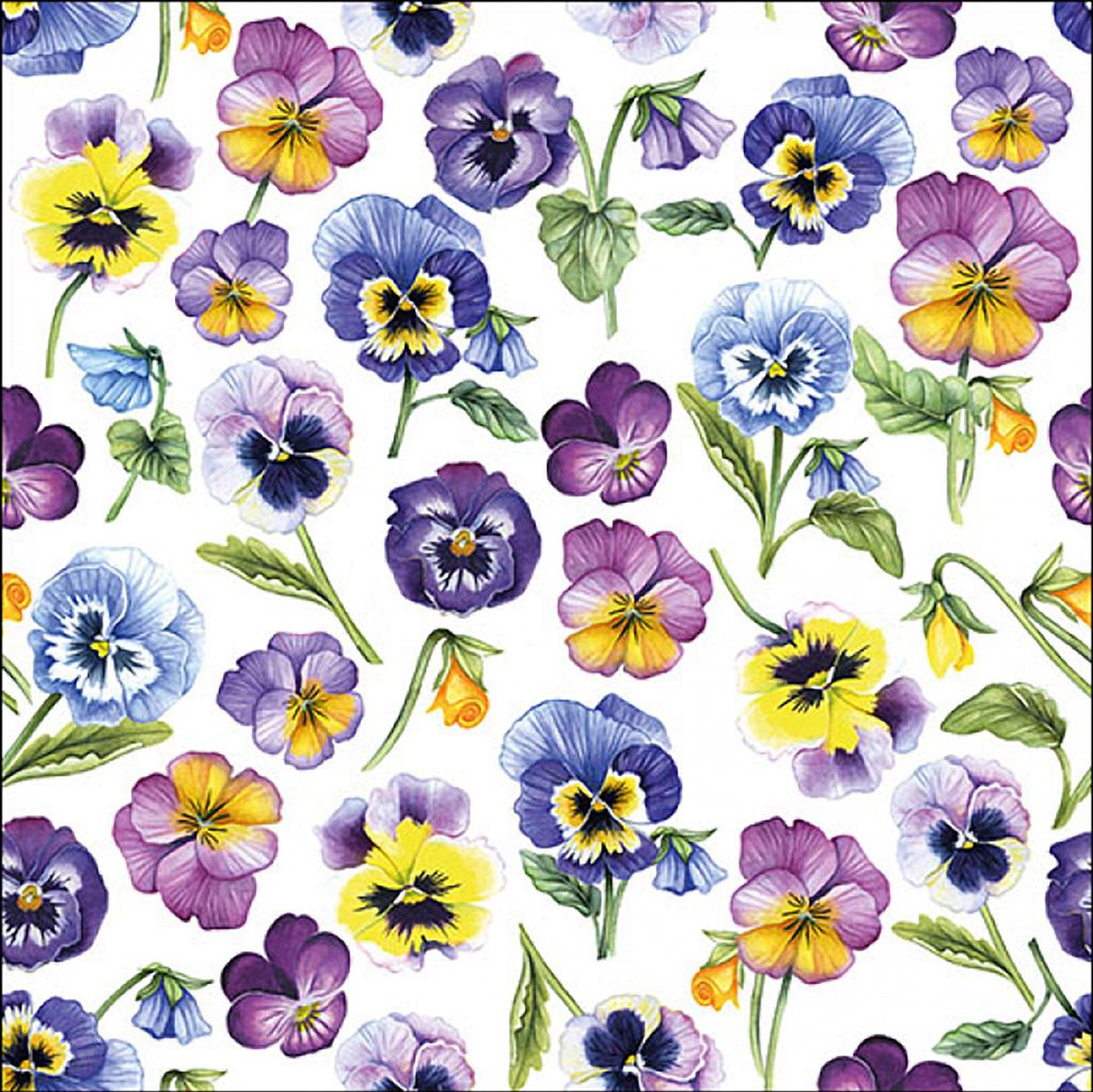 Tovaglioli 33x33 cm - Pansy all over Immagine del prodotto 