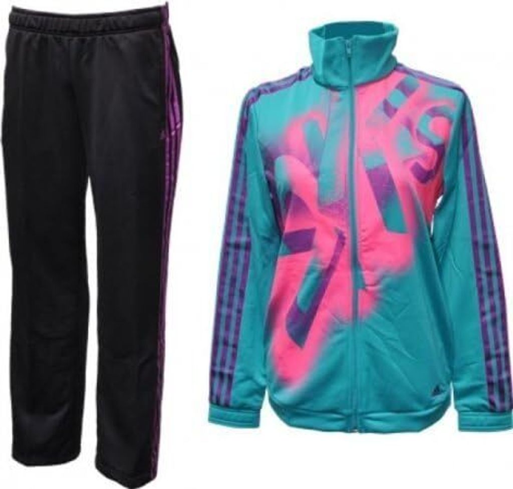 Adidas Damen Trainingsanzug Sport/Freizeit Verve Suit , Türkis/Schwarz , X24701 , Gr: XXS