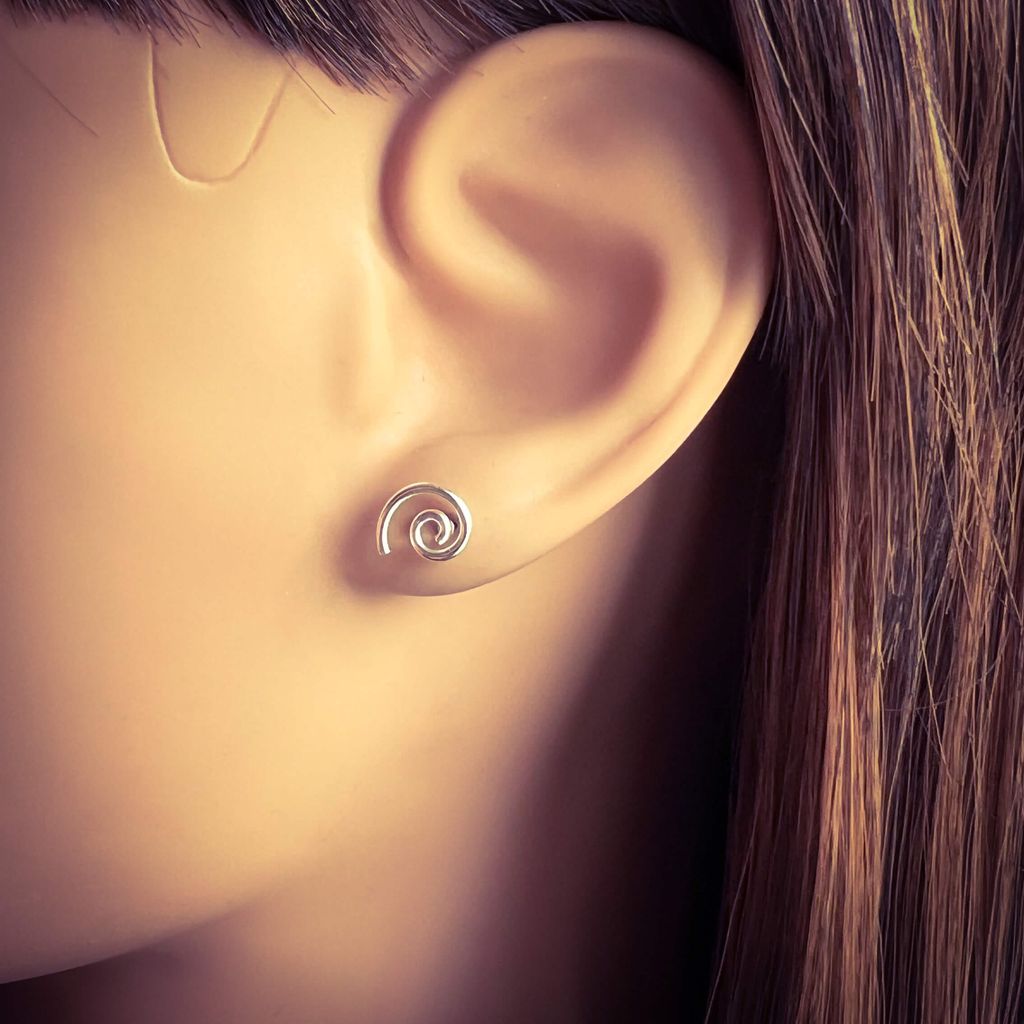 Orecchini Donna SILBERMOOS In Argento 925 - Spirale Convessa Opaca, Gioielli Senza Nickel, Fatti A Mano