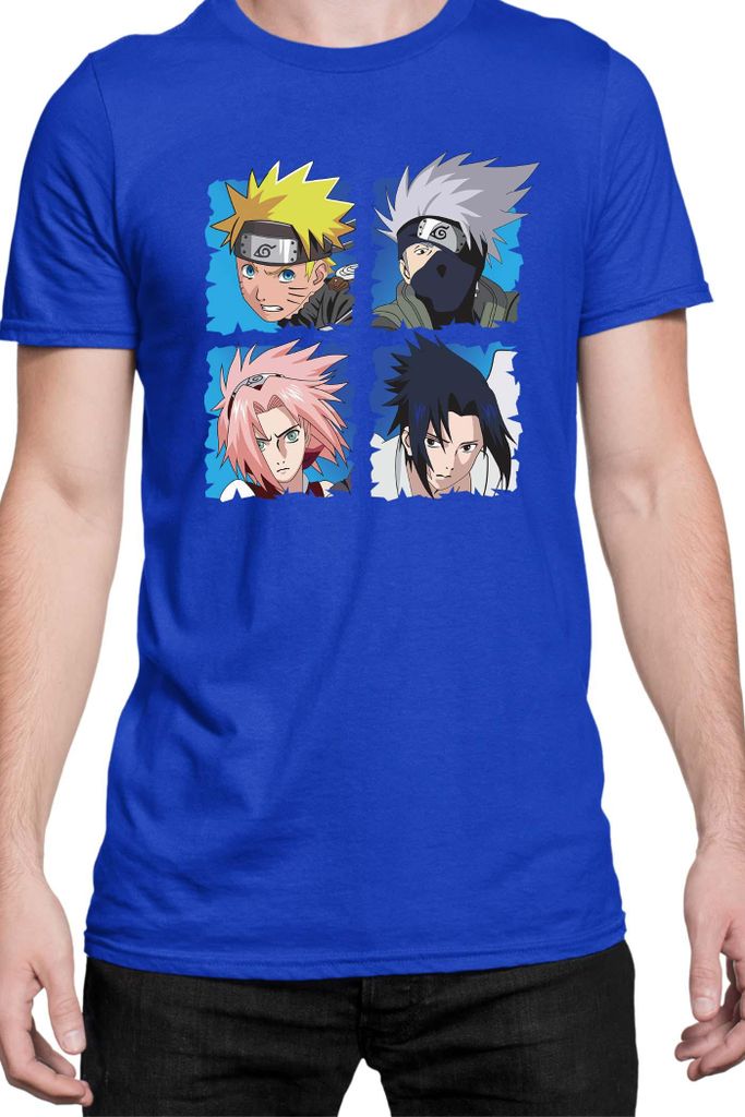 Herren T-Shirt Naruto Team 7 03, Man XL / Blau
