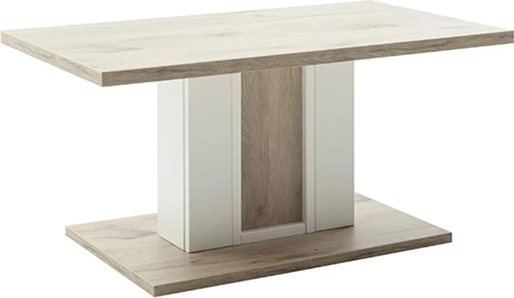 Table basse rectangulaire en chêne viking et blanc SANTERNO