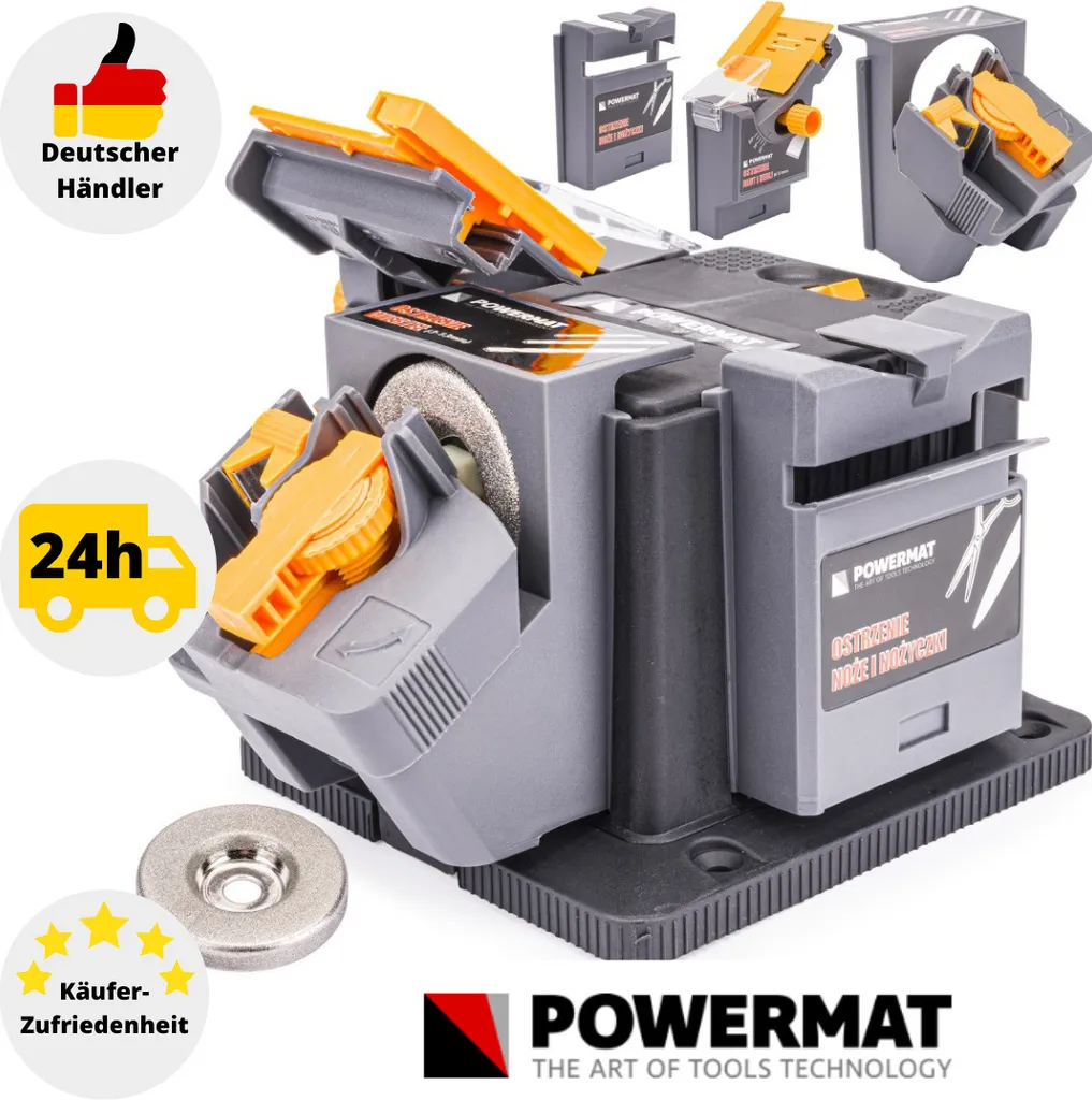 Powermat PM-OWF-170M Affilatrice Elettrica 3in1 170W | Punte e Coltelli