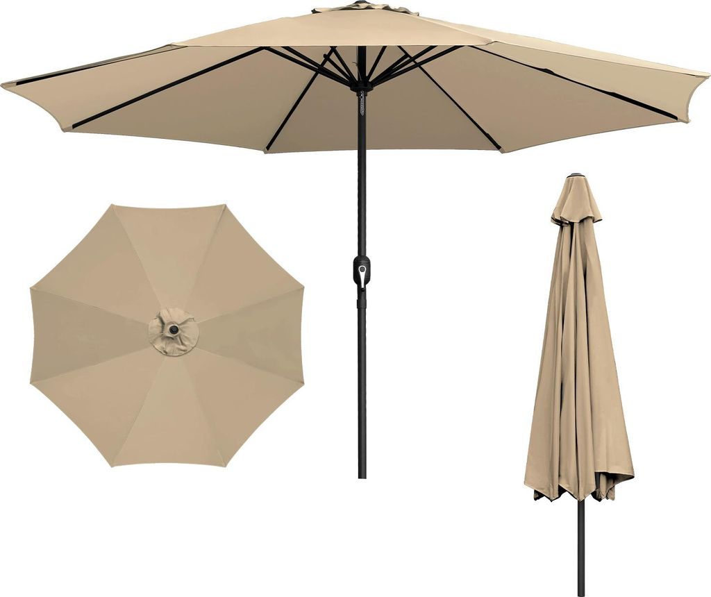 Faziango Sonnenschirm 3,5 m mehrteilig – Großer Terrassenschirm zum Zusammenstecken, khaki