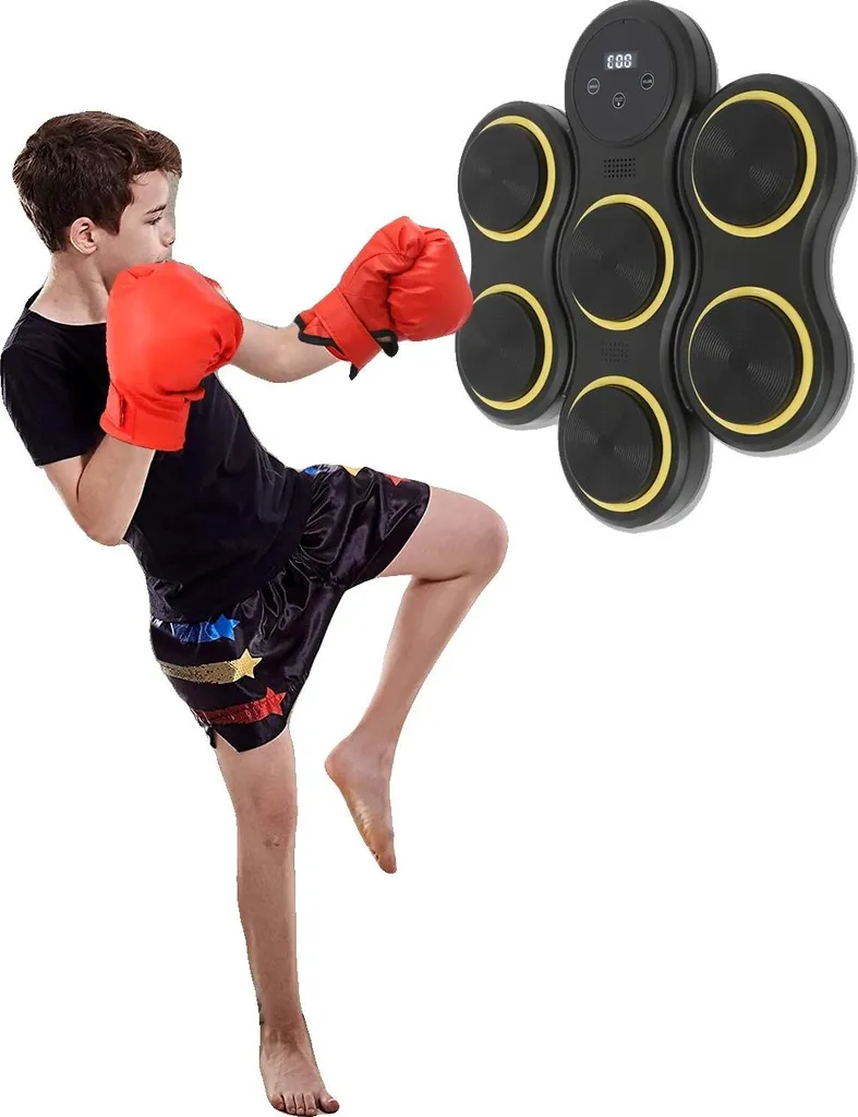 Cible de boxe à 9 vitesses réglables et mousse haute élasticité noire