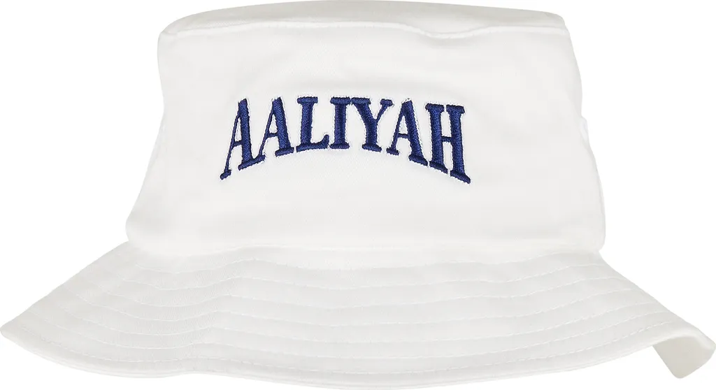 Chapeau de soleil Aaliyah Logo Mister Tee Blanc pour Festivals et Ville