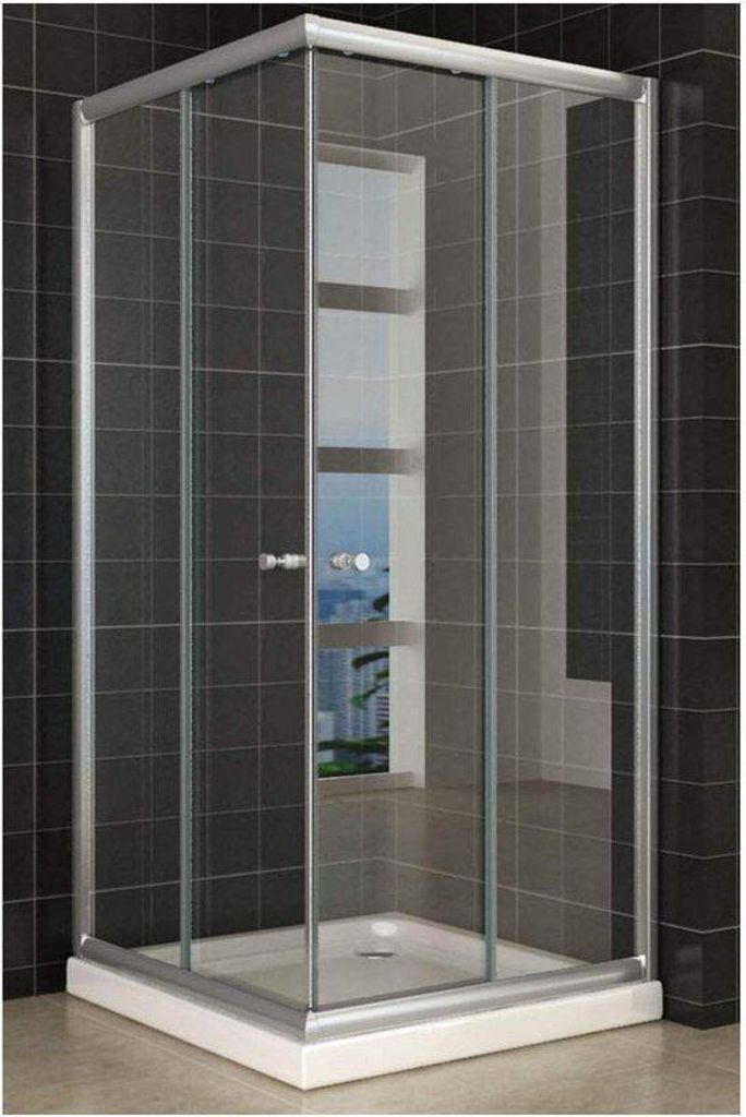Großzimmereinbau-Duschkabine mit heller Glasfront für moderne Badezimmer