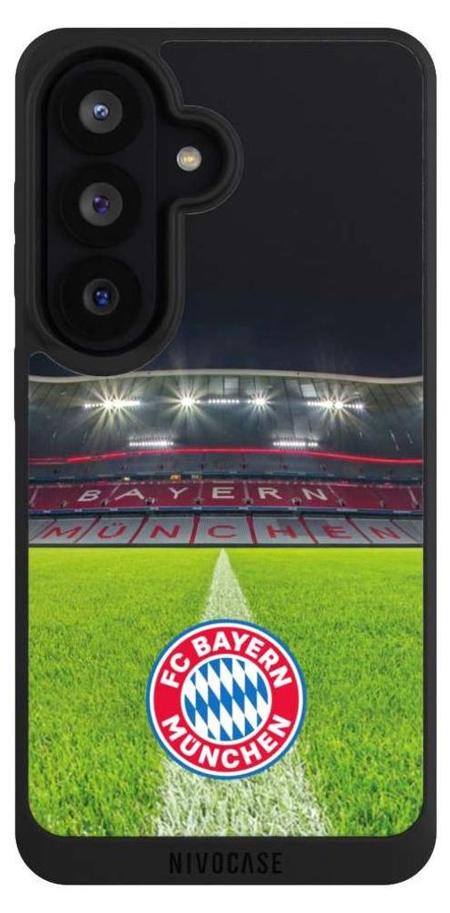NIVOCASE Handyhülle für Samsung Galaxy S26 Hülle NIVOpure Case Schwarz FC Bayern München FCB Stadion