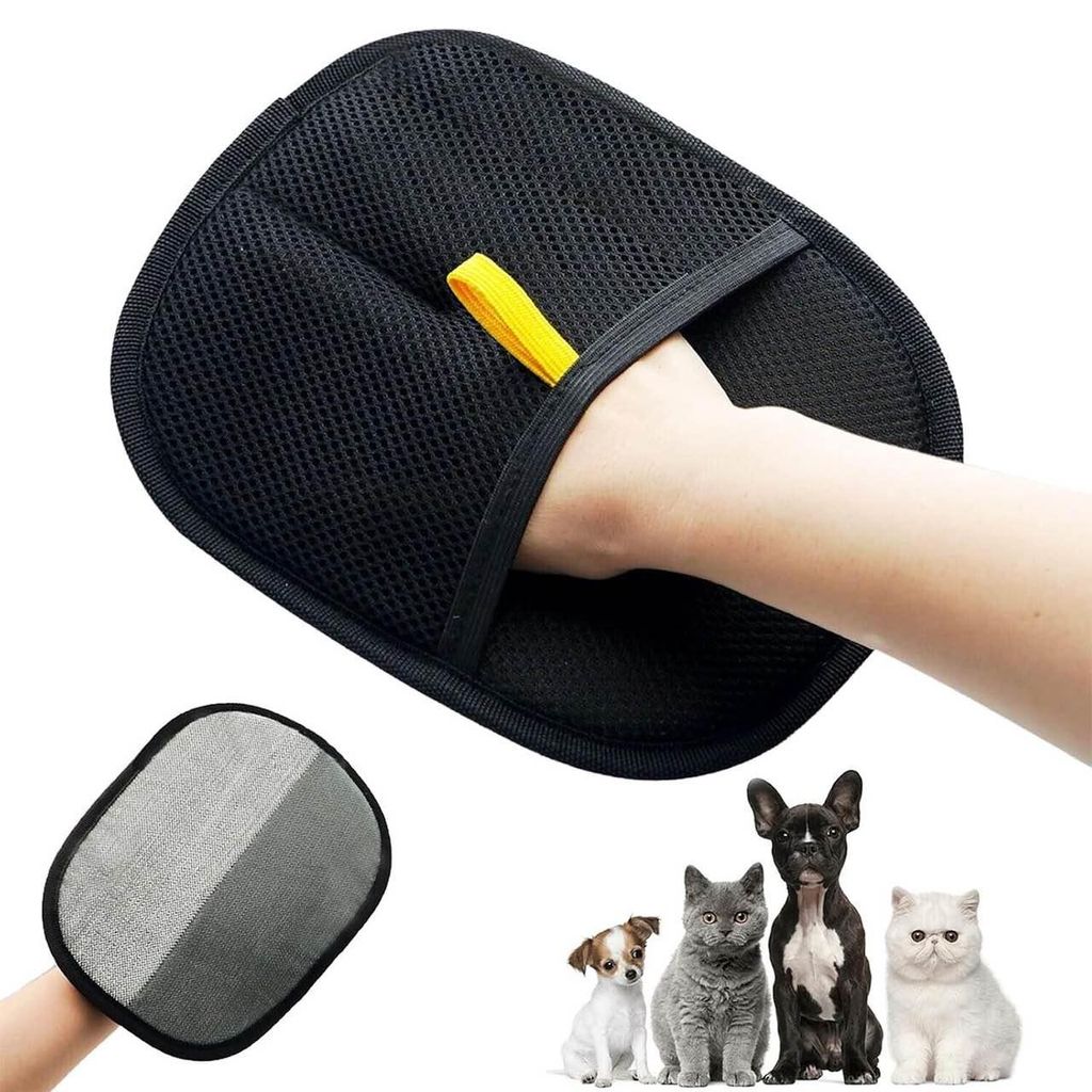 Doppelseitiger Fellpflege Handschuh für Hunde & Katzen – Silikon Noppen, Bürsten & Waschen – Universalgröße