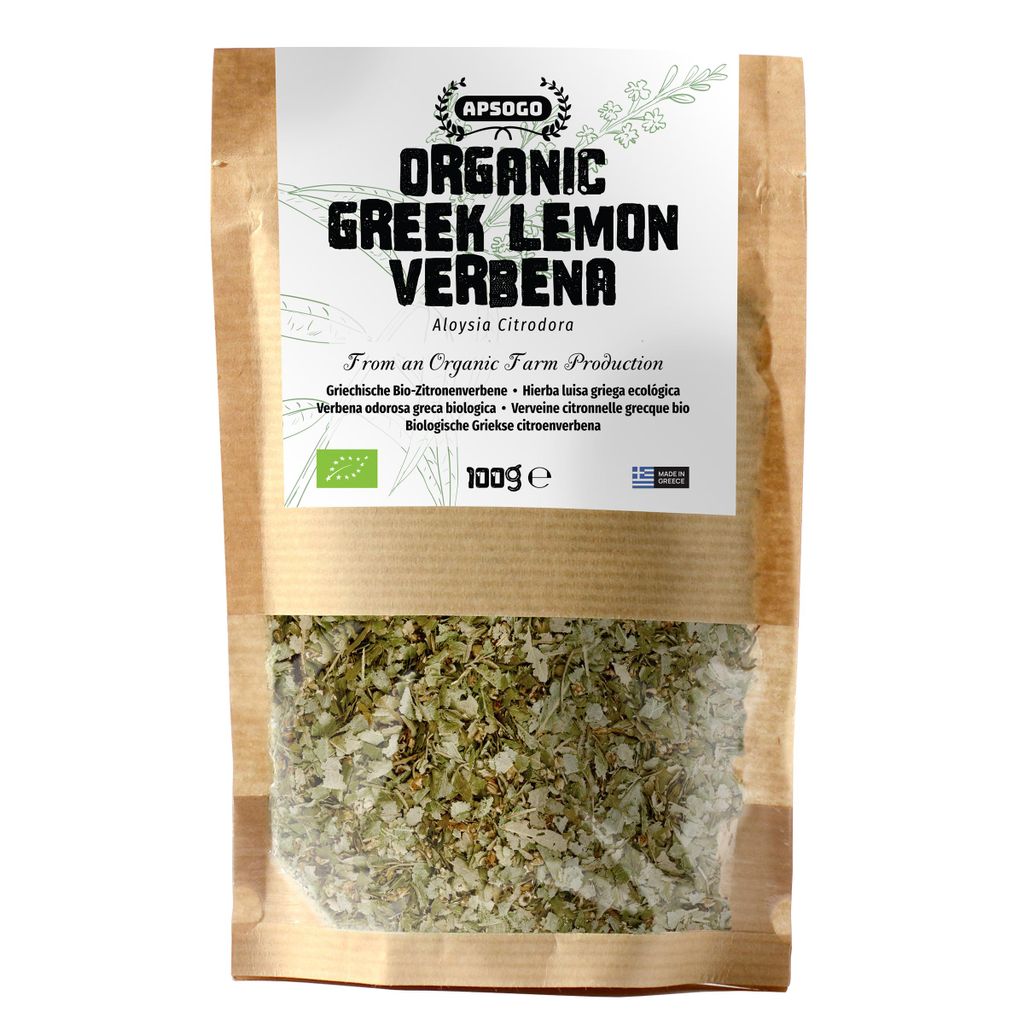 APSOGO Griechische -Zitronenverbene - Loser Zitronenverbene Tee mit frischem Zitrusaroma - Koffeinfrei & Beruhigend - 100g