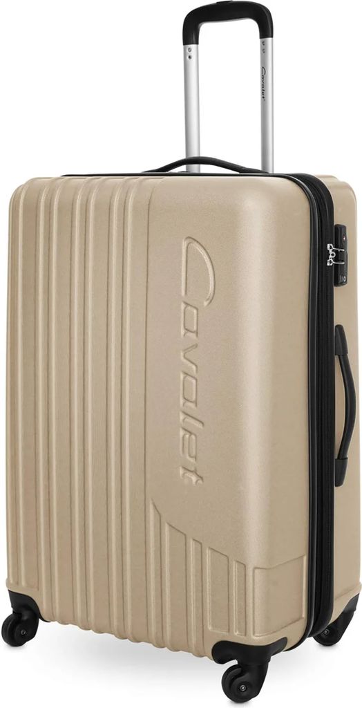 Großer Koffer Hell Braun 73 cm Hartschalenkoffer Trolley 120 Li Cavalet Malibu