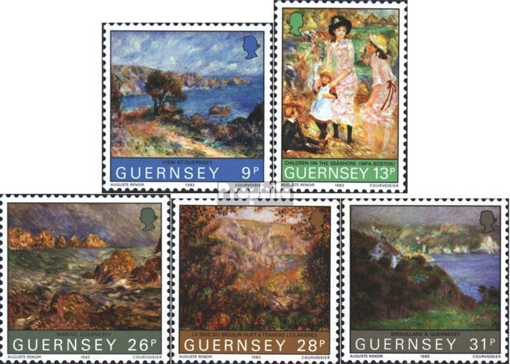Briefmarken GB - Guernsey 1983 Mi 269-273 (kompl.Ausg.) postfrisch Renoir