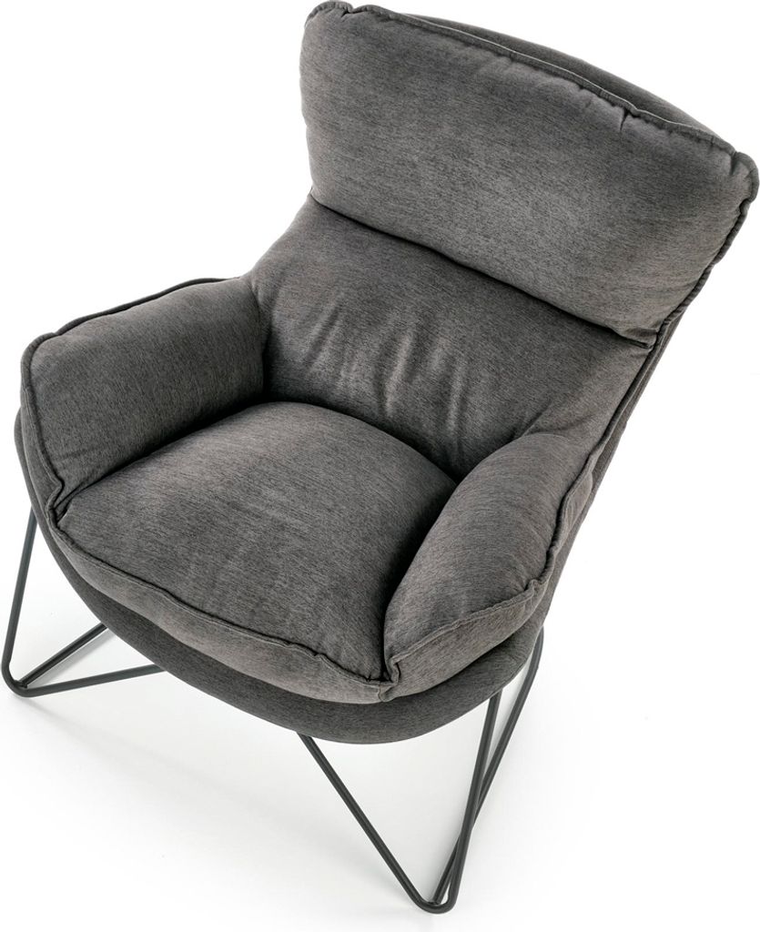 Halmar Designové křeslo Volker - tmavě šedé / černé Obrázek produktu 5