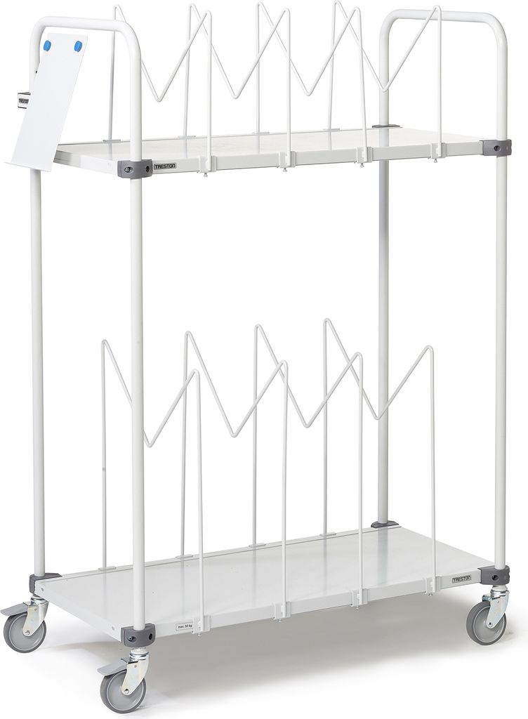 Kartonwagen Lagerwagen 109 x 53 x 151,5 cm Transportwagen hoch M-Unterteilerbügel 2 Etagen Grau