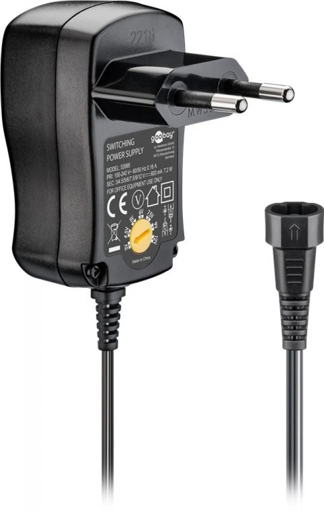 Goobay 53995 Alimentazione universale 3 V - 12 V 0,6 A Nero Immagine del prodotto 