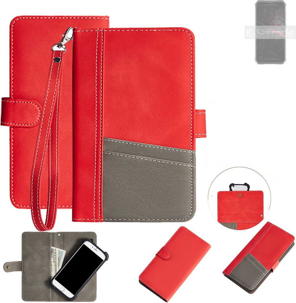 K-S-Trade Handy Schutzhülle für Doogee V10 Hülle Portemonnee Brieftasche Klapphülle Kartenfächer Flip Wallet Case Etui