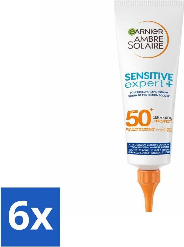 Garnier - Ambre Solaire - Sonnenschutzserum - Sensitive Expert - LSF 50+ - 125 ml - Vorteilspack - 6 Stücke