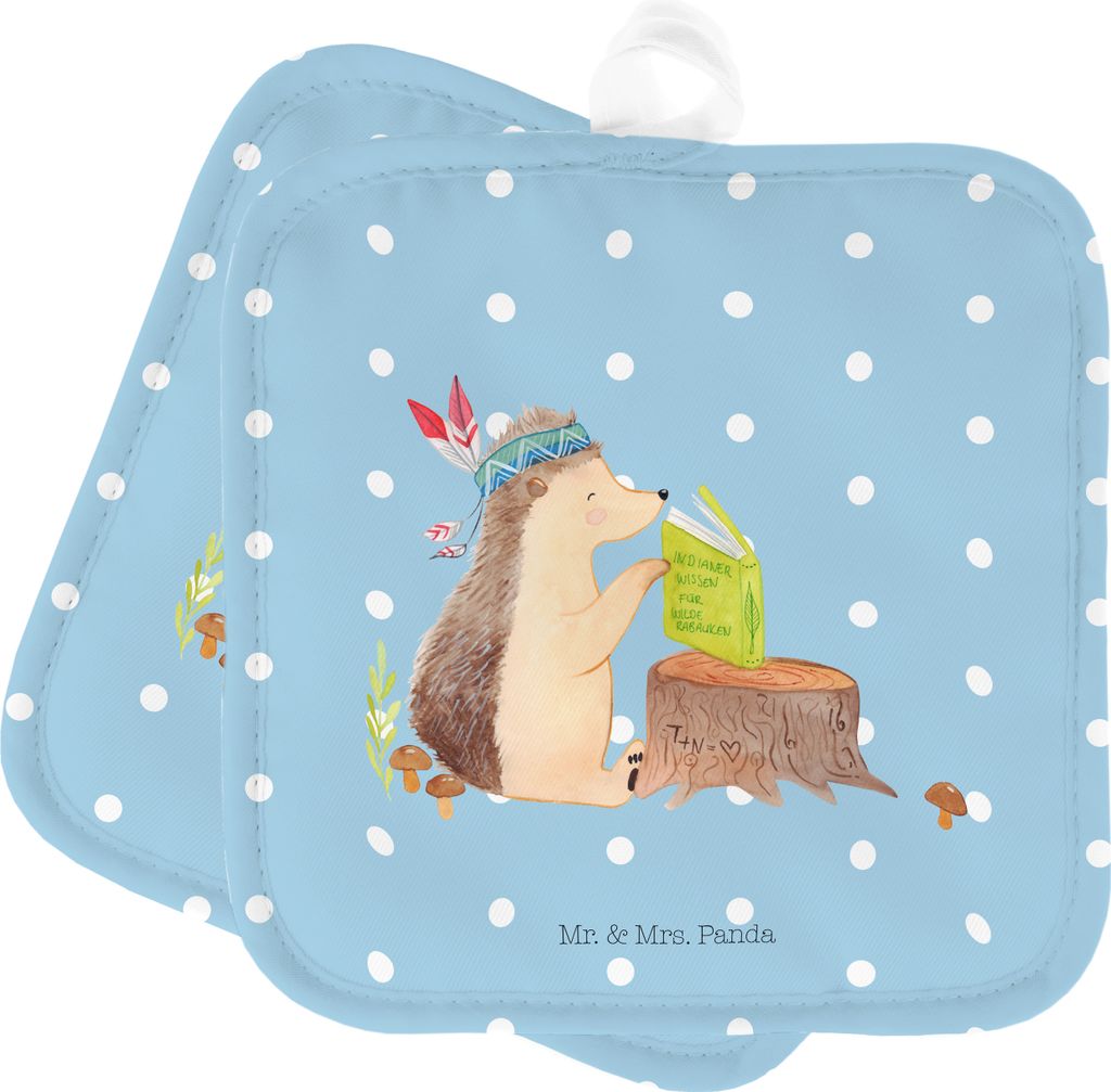 Mr. & Mrs. Panda 2er Set Topflappen  Igel Federschmuck - Produktbild 