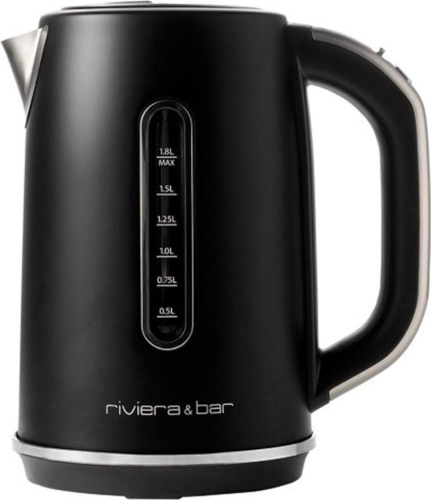 Kabelloser wasserkocher 1,8 l 2200 w schwarz satiniert Riviera & bar BBT669