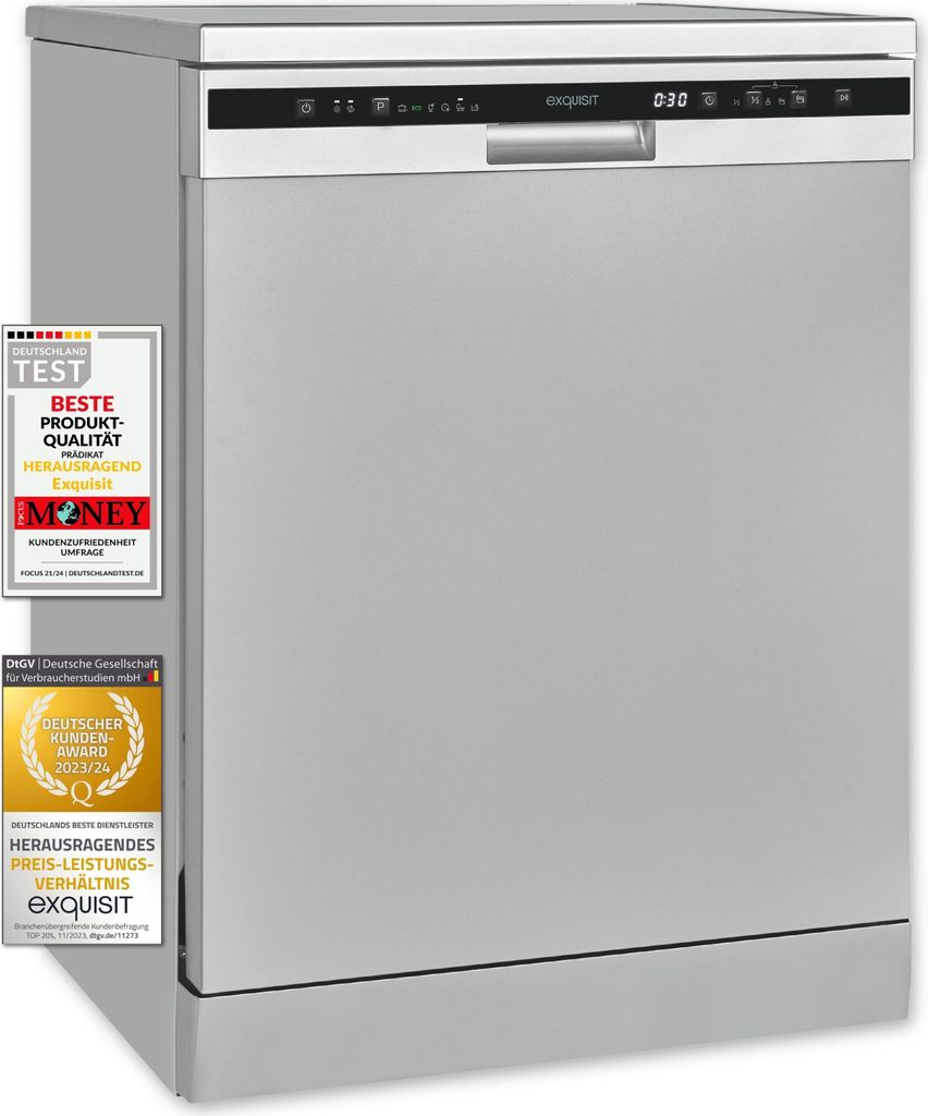 Exquisit Geschirrspüler GSP6312-030D silber | Spülmaschine Produktbild 