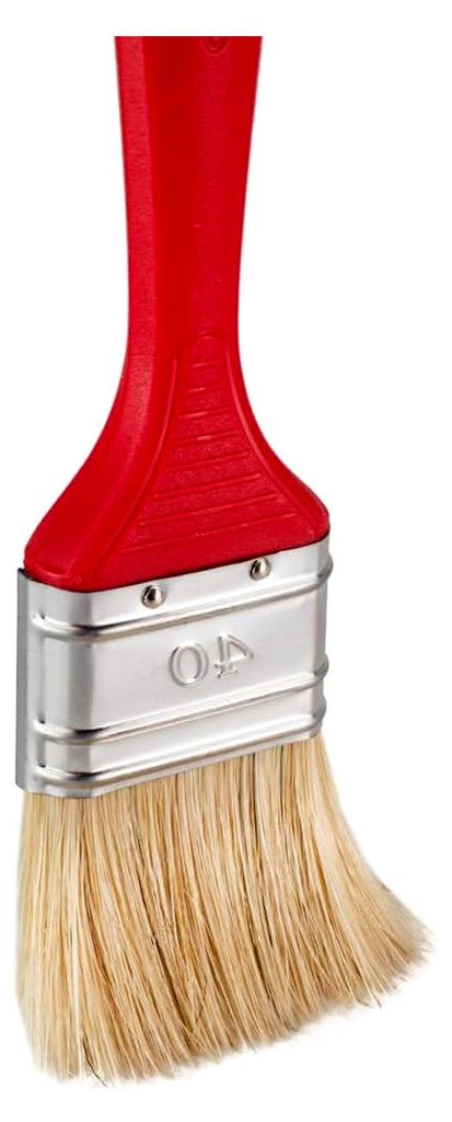 Flachpinsel | Malerpinsel | mit rotem Kunststoffgriff | Breiten: 20, 30, 40, 50, 60, 70, 80, 100 mm (25 Stück, 40 mm)