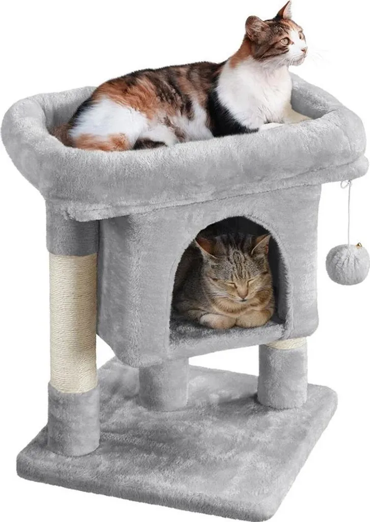 Griffoir bas 592980 gris clair pour chat jusqu'à 5 kg - Design compact