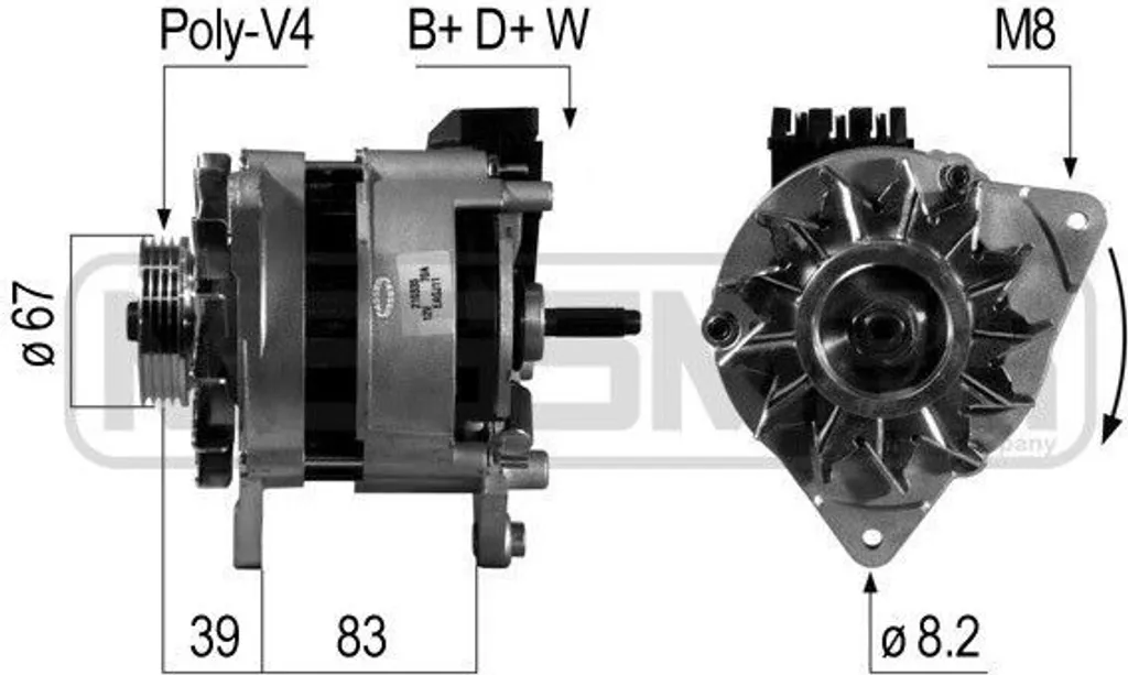 Alternateur de rechange 14V 150A pour Transit et Tourneo OE 1668894