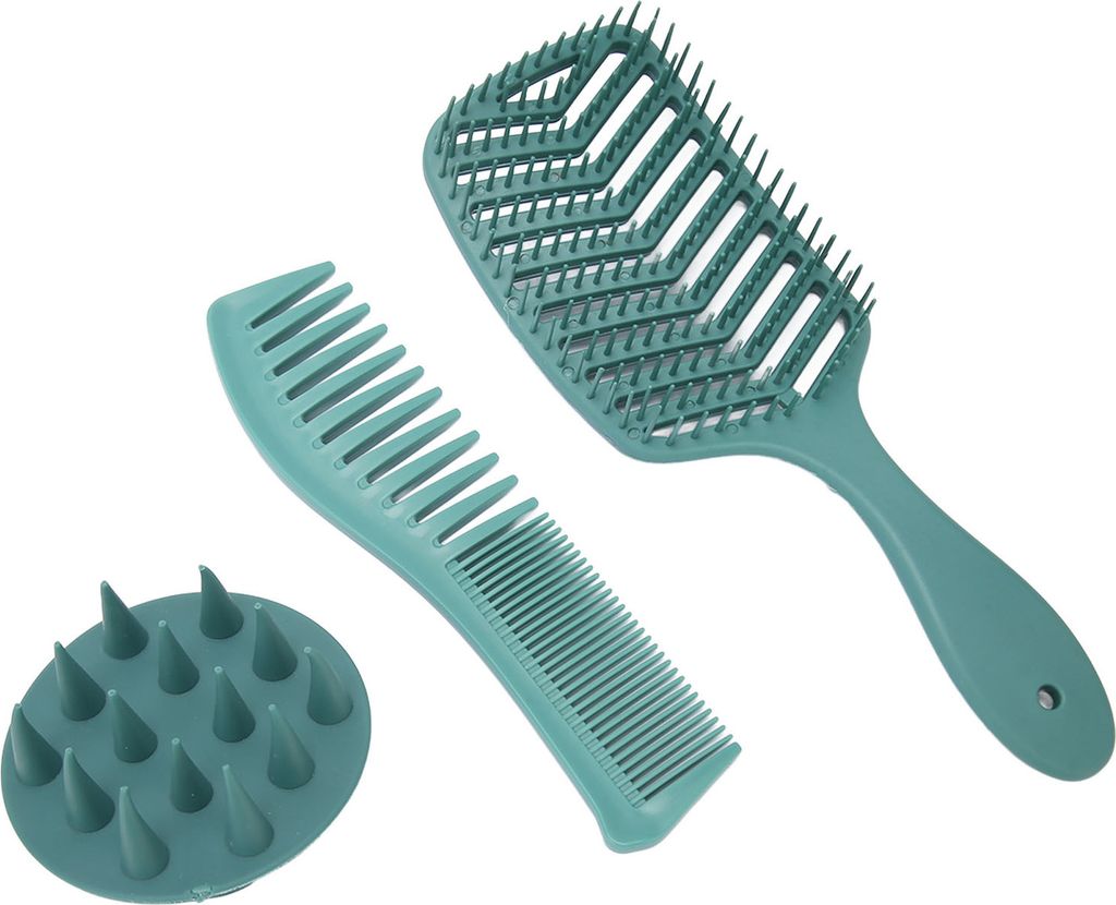 Haarbürsten-Kamm-Set,Silikon-Haarbürsten-Kamm-Set,Haarbürsten-Paddel-Kamm-Set,Haarbürsten-Haar-Kamm-Set,Tragbares Haarbürsten-Kamm-Set,Entwirr...