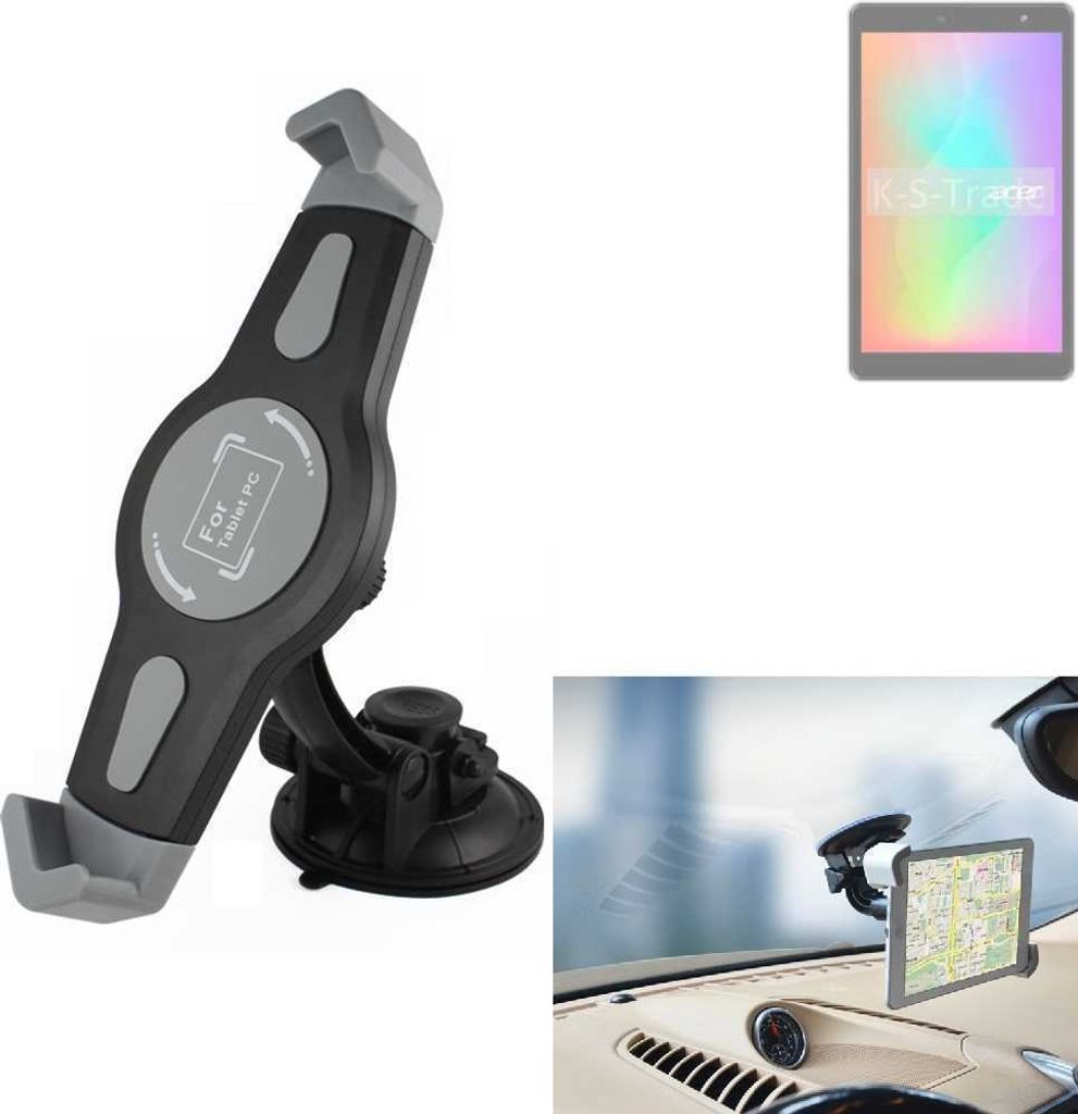 K-S-Trade Scheiben-Halterung für Tablets kompatibel mit Acer Sospiro AS8W KFZ Tablet Saugnapf Auto Halterung Windschutzscheibe Holder Halter