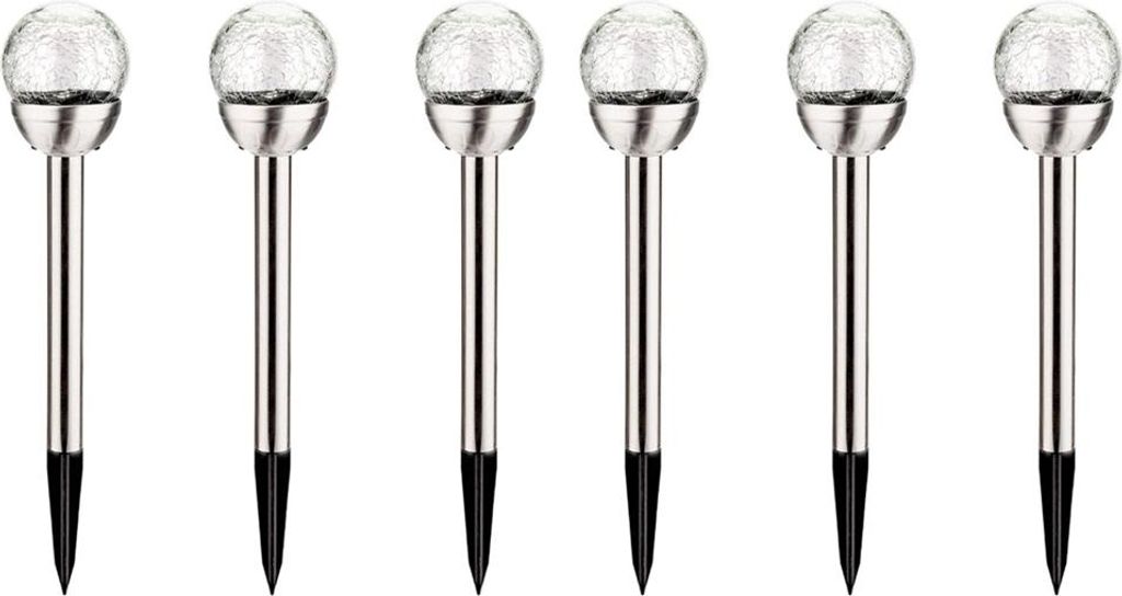 6er-Set Solarleuchten für den Außenbereich, LED-Kugeln in Glasform, Solar-Leuchten für Gartenwege,8cm