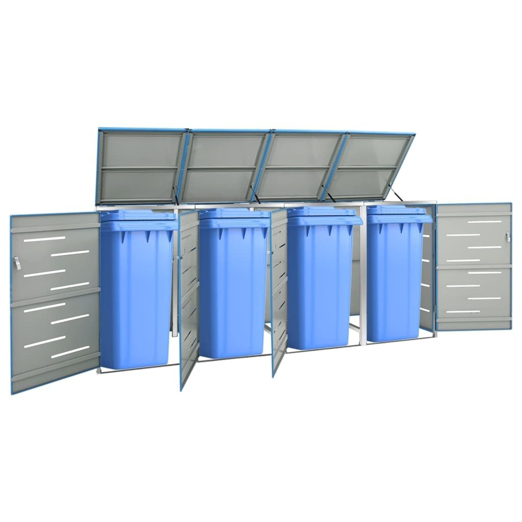 Box pour poubelles pour 4 tonnes 276,5x77,5x115,5 cm acier Image du produit 