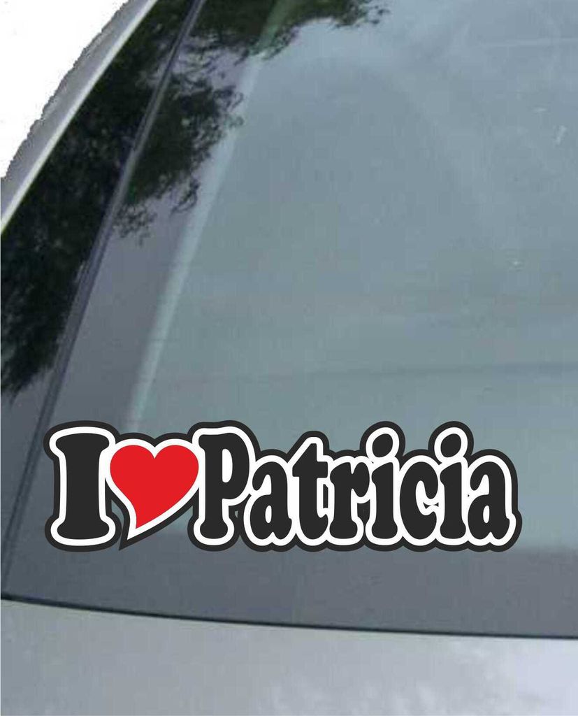 INDIGOS UG - Aufkleber / Autoaufkleber - I Love Heart - Ich liebe mit Herz 15 cm - I LOVE Patricia - Auto LKW Truck - Sticker mit Namen vom Mann Fr...