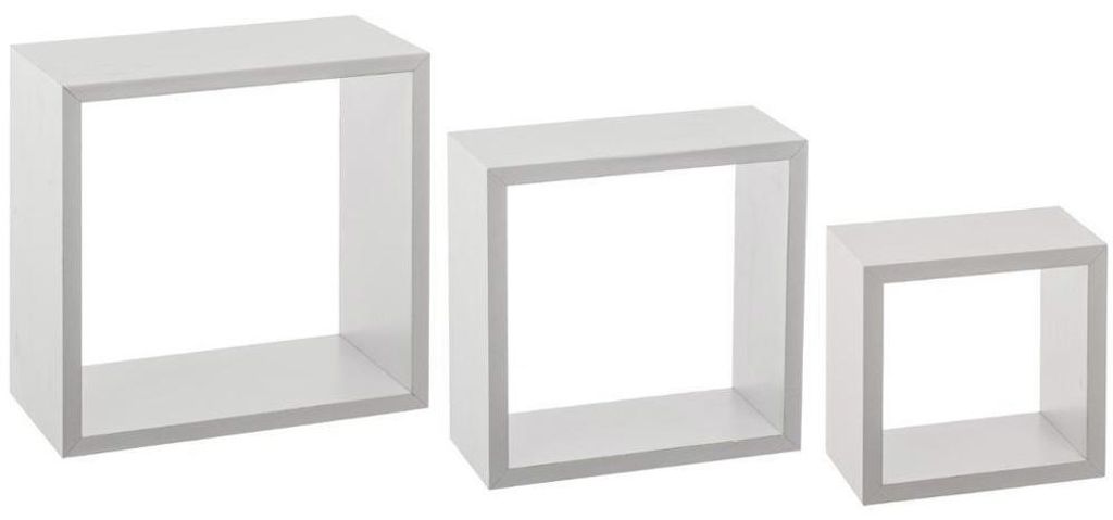Wandregale Hängeregal Regal-Set CUBE Weiß 3 Stück HOMLA Produktbild 