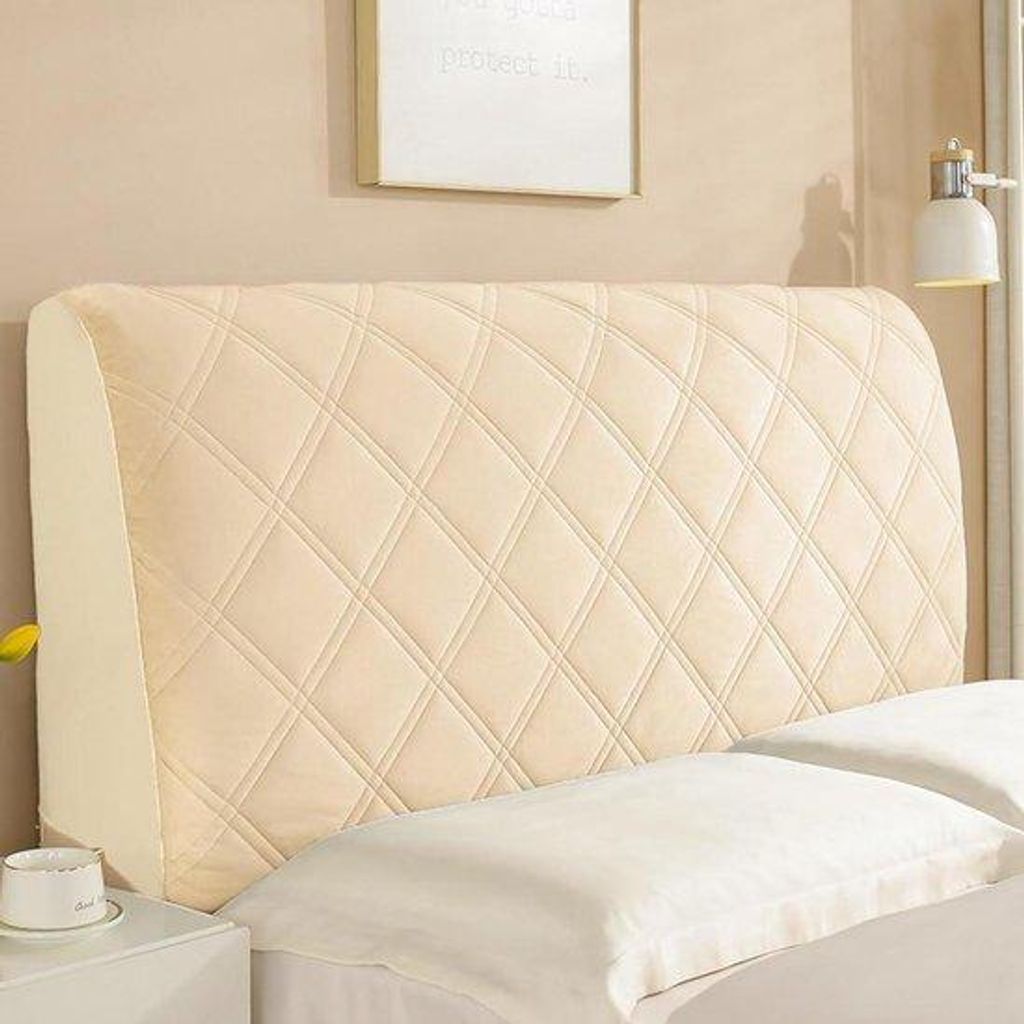 Stretch Dustproof Headboard Cover - 180cm lang, champagnerfarben, elastisch