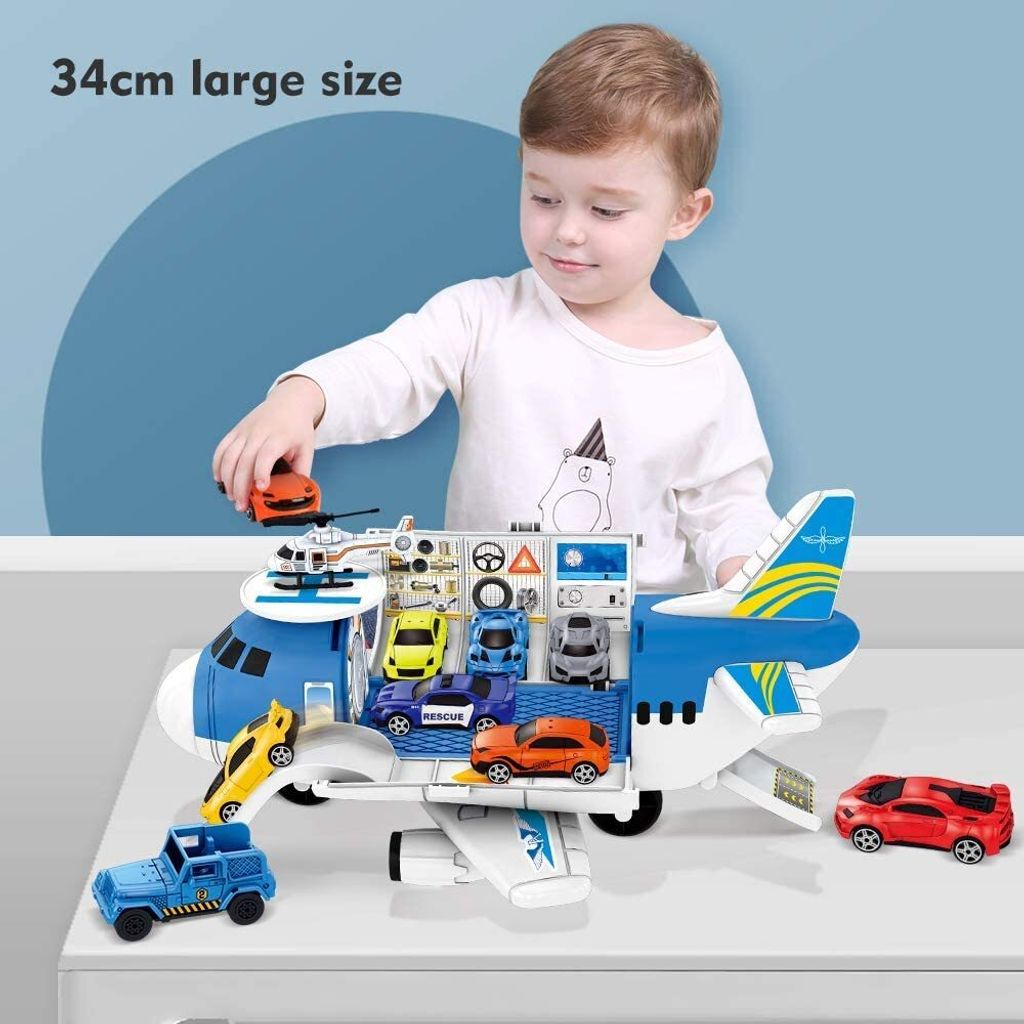 Flugzeug Spielset Für Kinder Ab 3 Jahren - Komplettes Flughafen-Set Mit Autos & Spielmatte